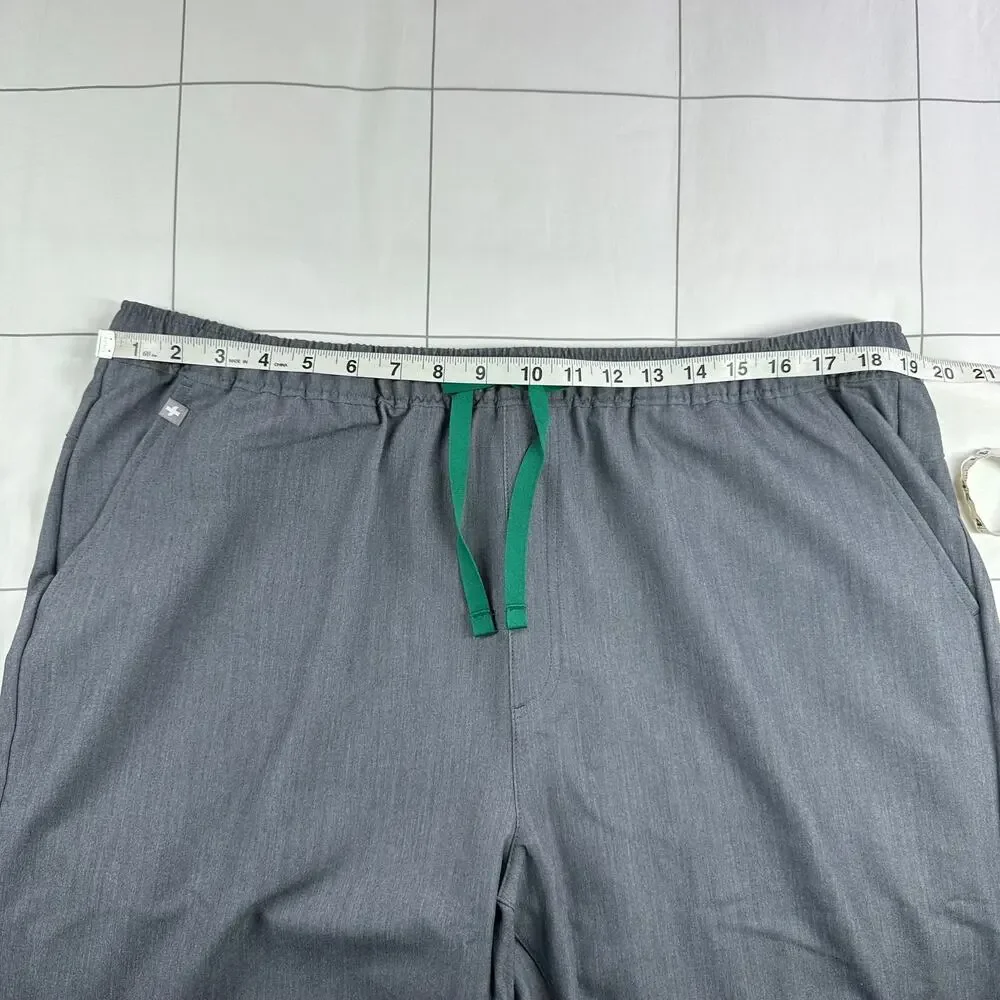 Figs Pants Mens XXL Gray Tansen Scrub Jogger Medical Tapered Drawstring New
